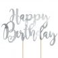 Preview: Cake Topper Happy Birthday Silber